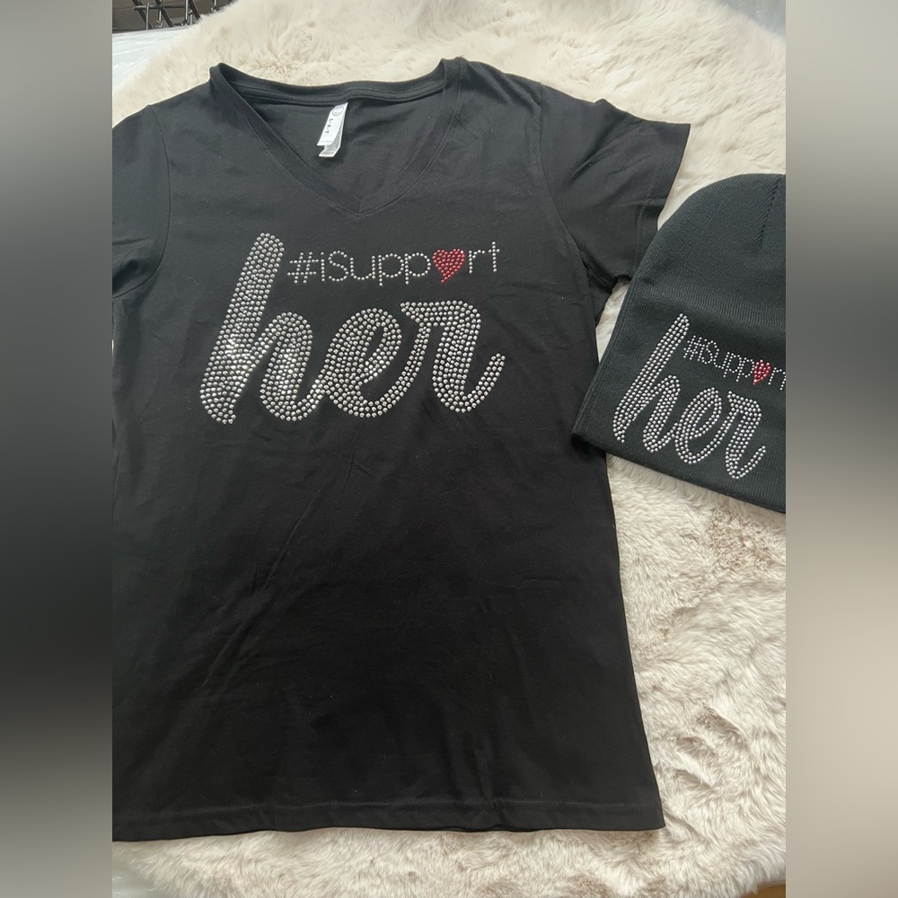 Support Her bling tshirt and hat